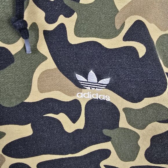 Adidas Camo Fade Hoodie Mens Size Small Trefoil Dip Dyed Grunge Hip Hop Y2K - Picture 4 of 11